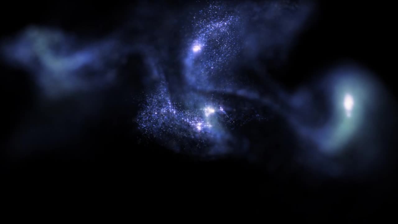 Fluid Blue Christmas Particles Burst Flow Element