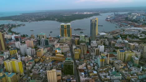 aerial-view-of-Dar-es-Salaam,-Tanzania