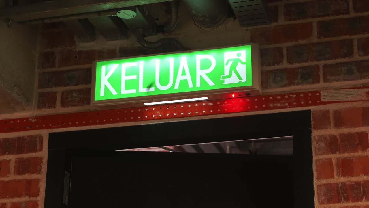 Illuminated Fire Fighting Exit sign with soft close door