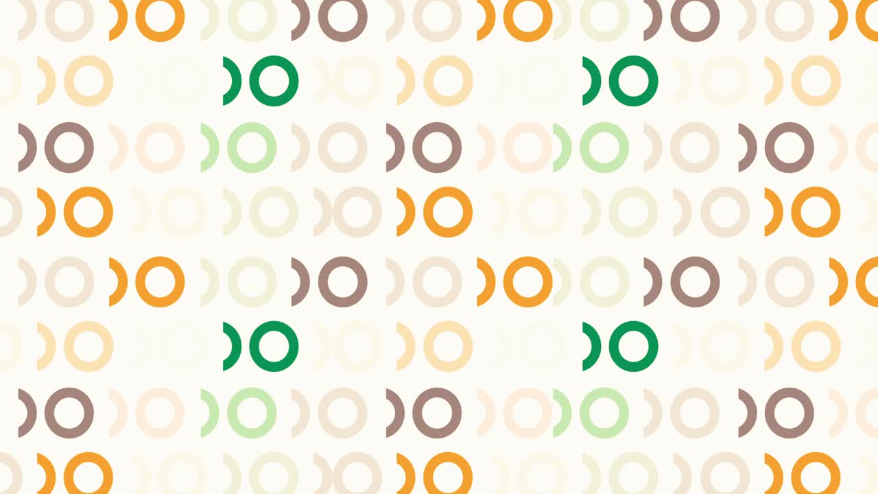 간단한 애니메이션 플리커 서클 배경 추상 화면 로더 또는 소셜 네트워크를위한 다채로운 애니메이션 기하학 패턴의 애니메이션 4k 해상도 비디오