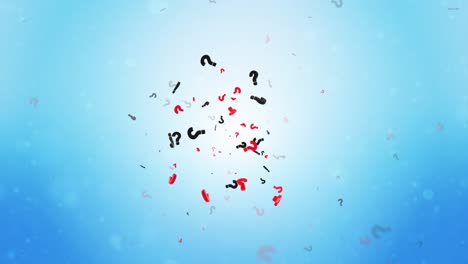 la explosión del signo de interrogación