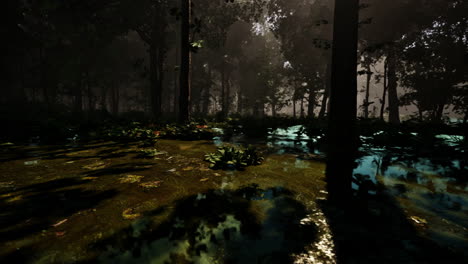 autumn sunny day in the swamp