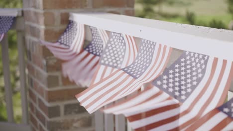 back patio decorated for july 4th party.