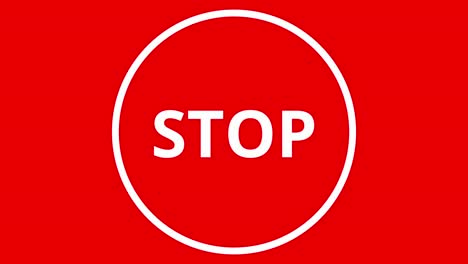 flashing stop warning sign. vfx banner - looping