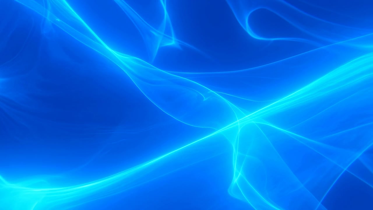 Nastri di luce blu rilassanti che scorrono. Onde fluide setose e scie di vapore traslucide creano un'atmosfera subacquea