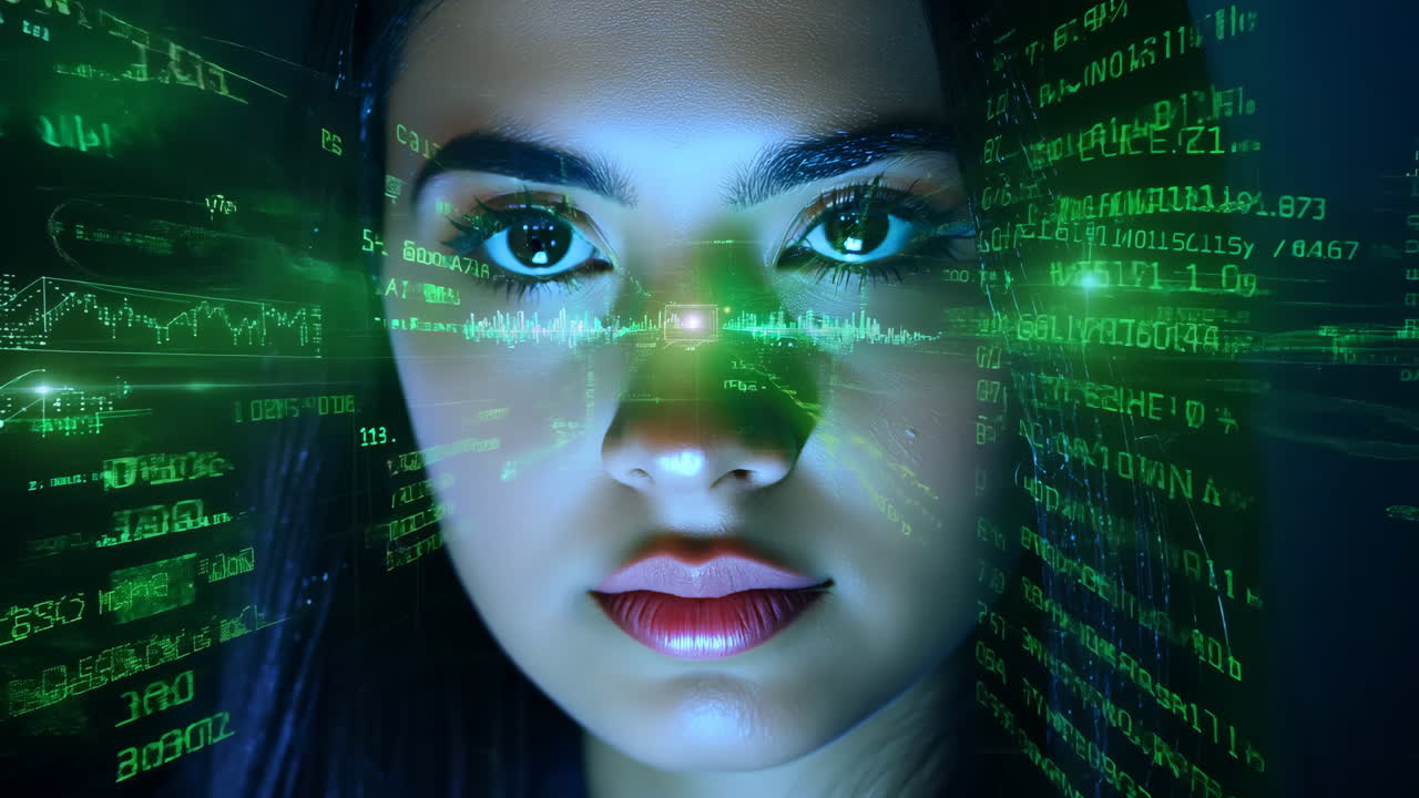 A computer screen with a green background and a lot of numbers and letters