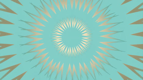 Abstract Kaleidoscopic Pattern in Blue and Gold