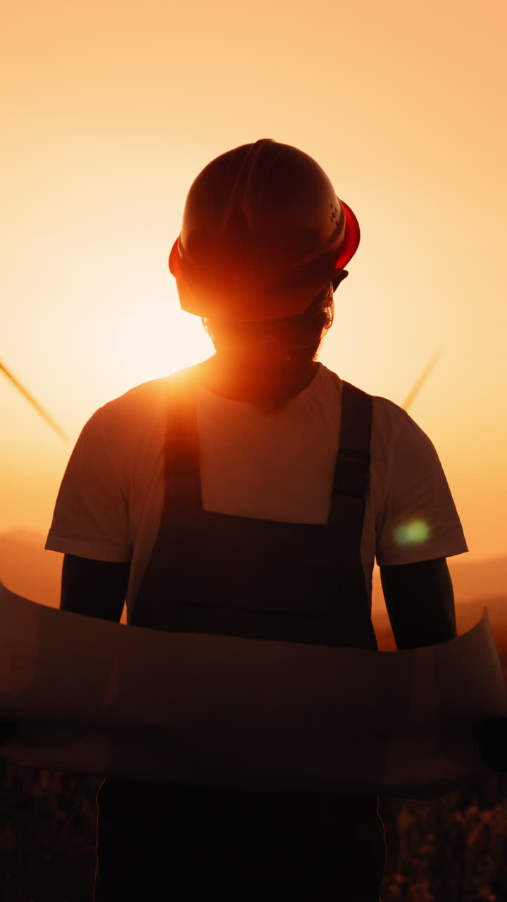 Ingeniør ved solnedgang