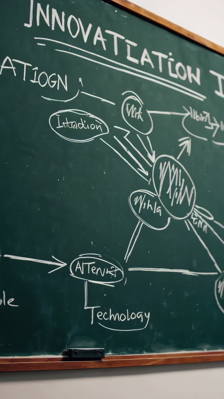 Innovation Strategy Brainstorming on a Chalkboard