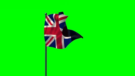 bandera de la unión contra la pantalla verde