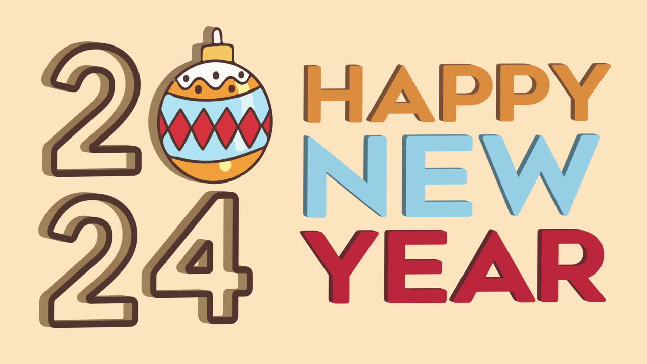 Happy New Year Celebration Text Animation