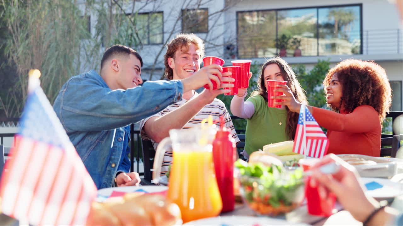 Group of friends celebrating Independence Day