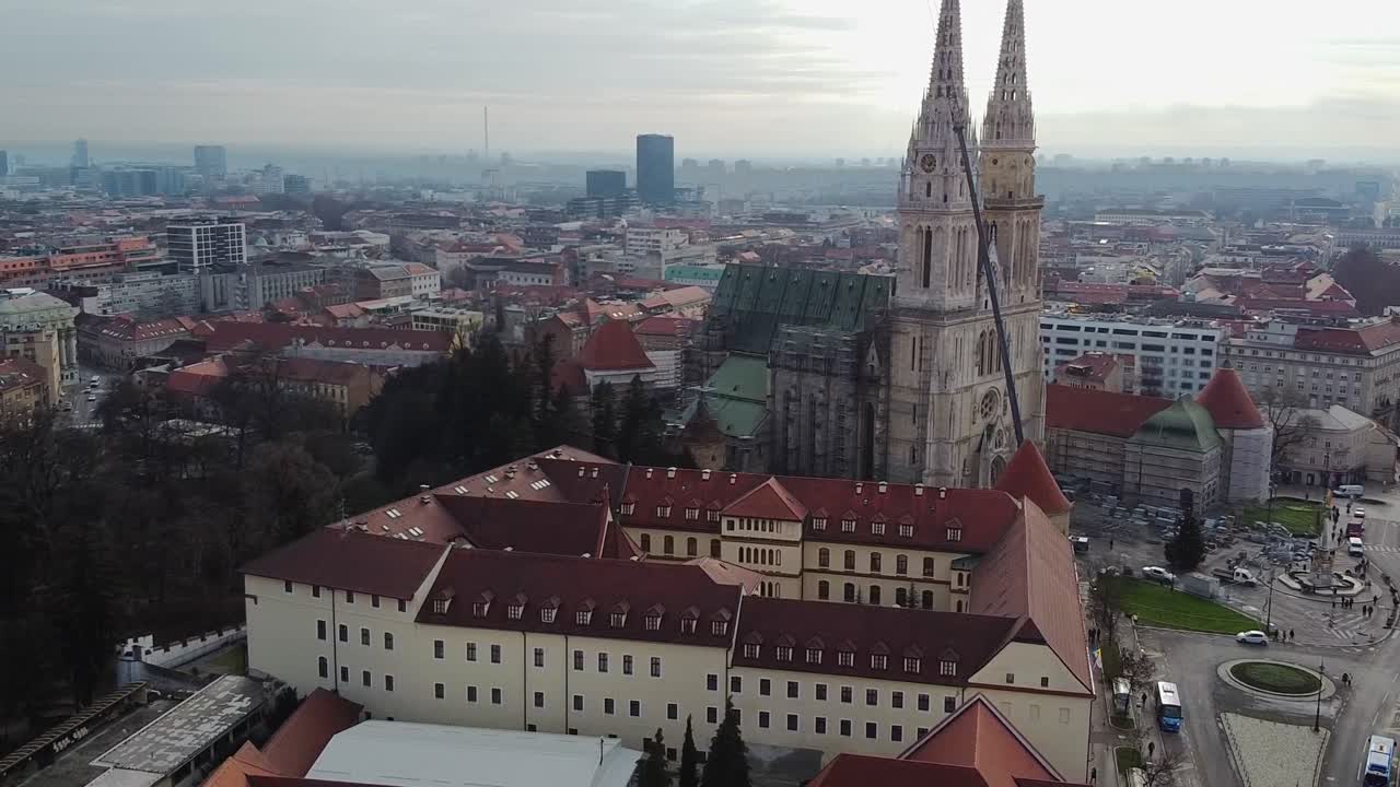 vista aérea del centro de la ciudad de zagreb, croacia