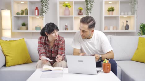 married couple engaged in home economics.