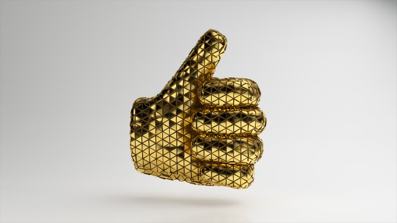 el icono del pulgar dorado hacia arriba