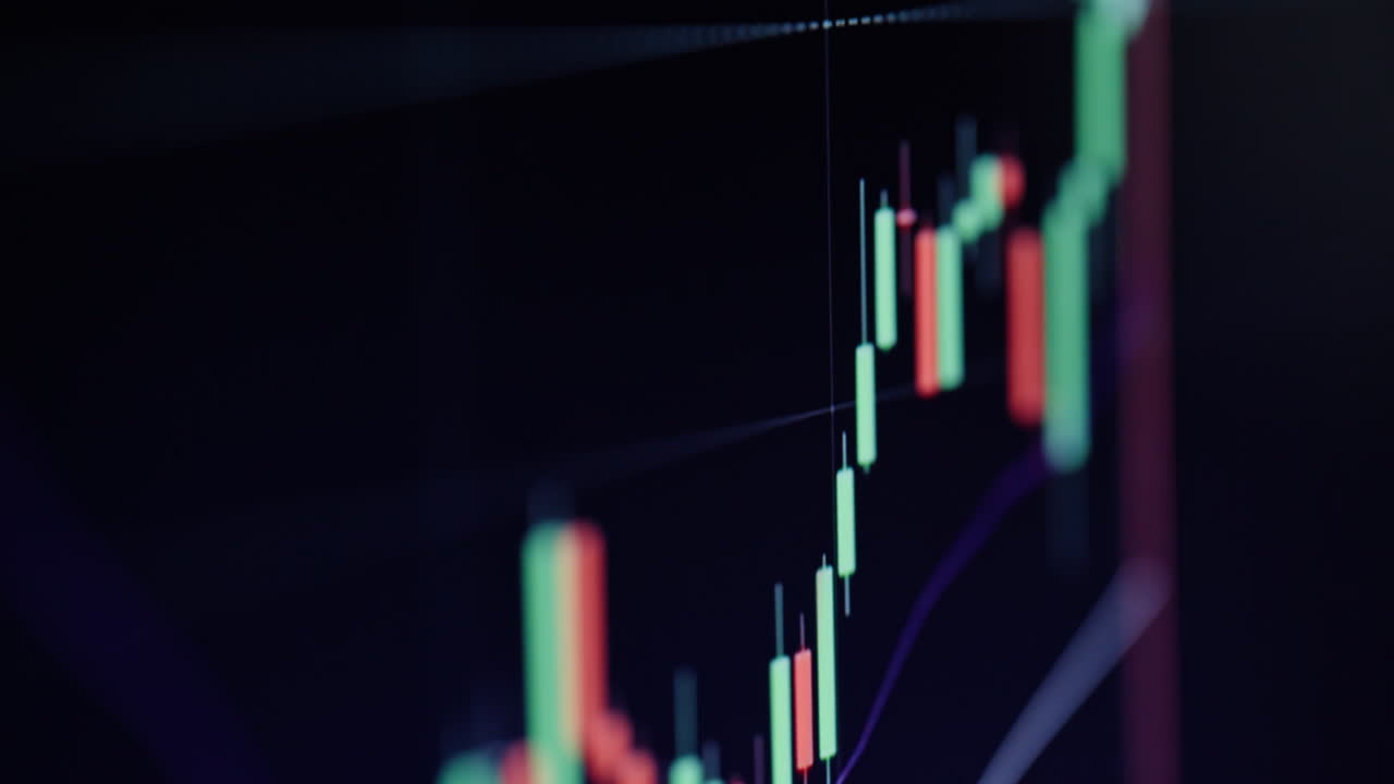 Crypto trading stick candlestick chart down red candlestick down on dark  background | Premium Photo