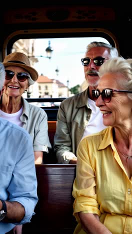 senior citizens enjoying a city tour