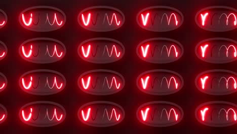 glowing red wave patterns on a dark background