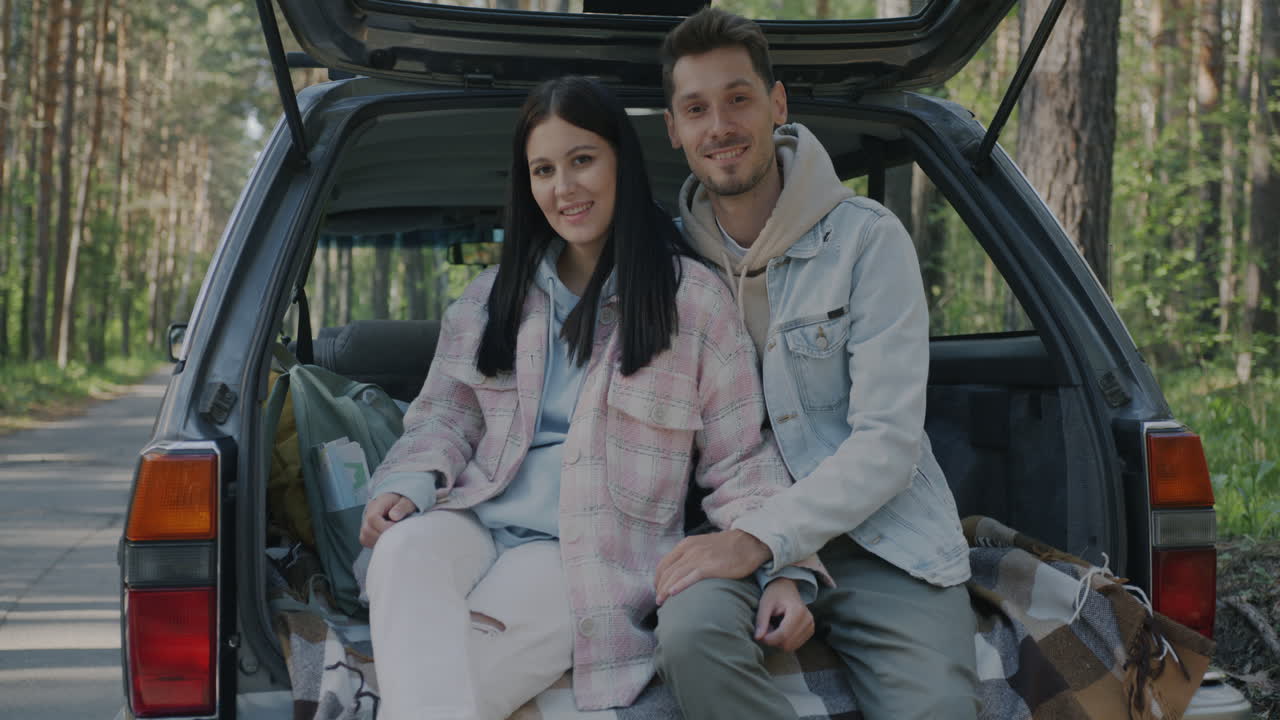 Happy Couple on a Road Trip