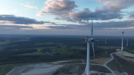 wind turbines, clean energy, green energy, sustainable energy. aerial view.