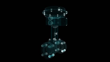 válvula industrial compuesta de líneas y puntos luminosos