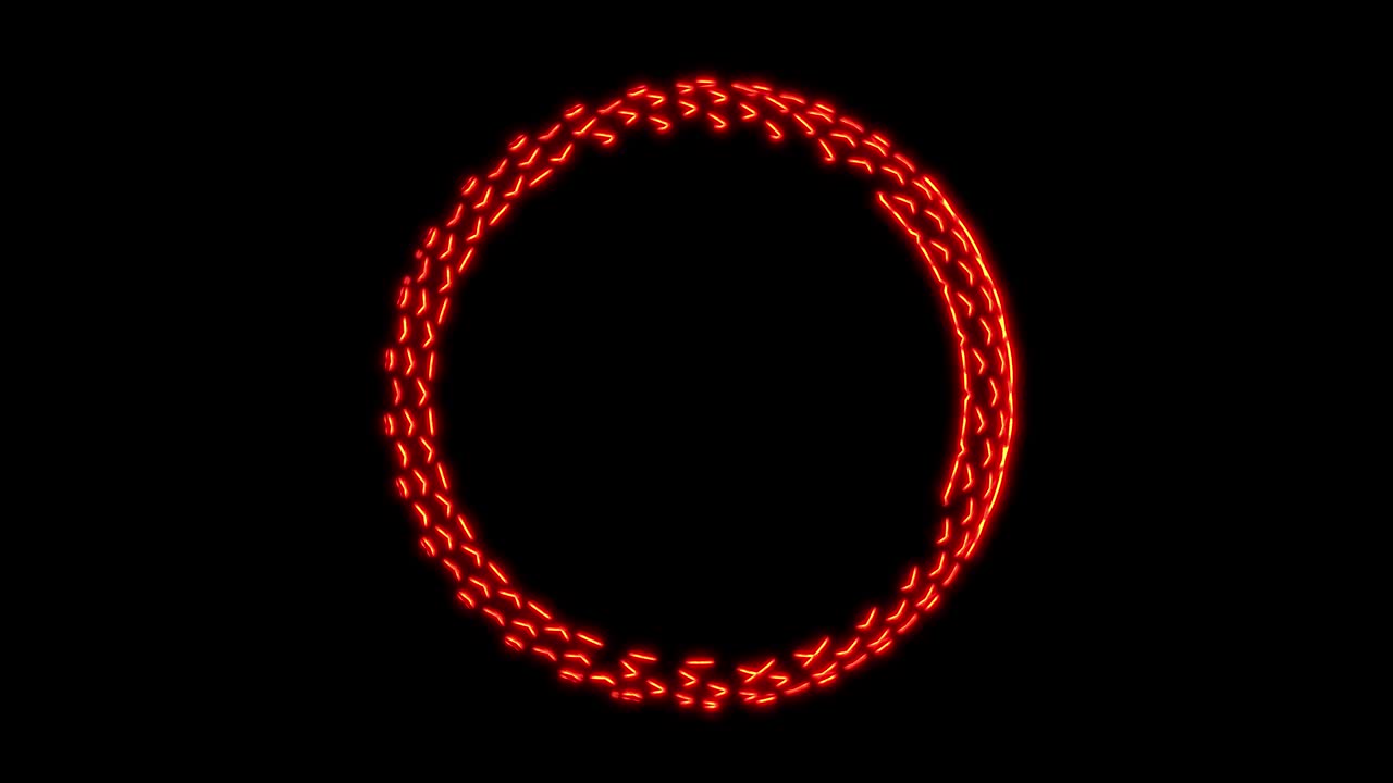 Popular neon seamless pattern. 2D geometric shapes with neon moving outline. 4K video.