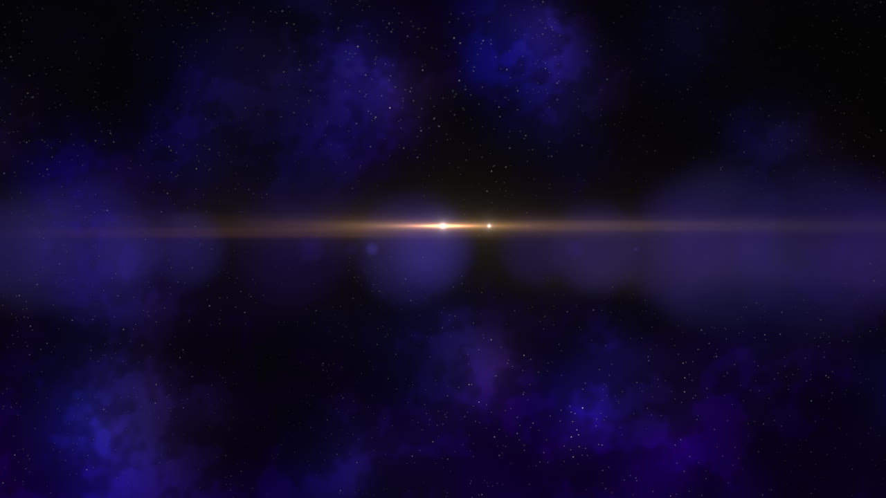 별의 붉은 섬광과 은하계의 신비로운 푸른 구름