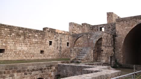 ruins of an old middle eastern stone castle in tripoli, northern lebanon