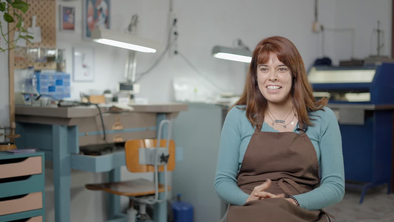 Jeweler in her workshop