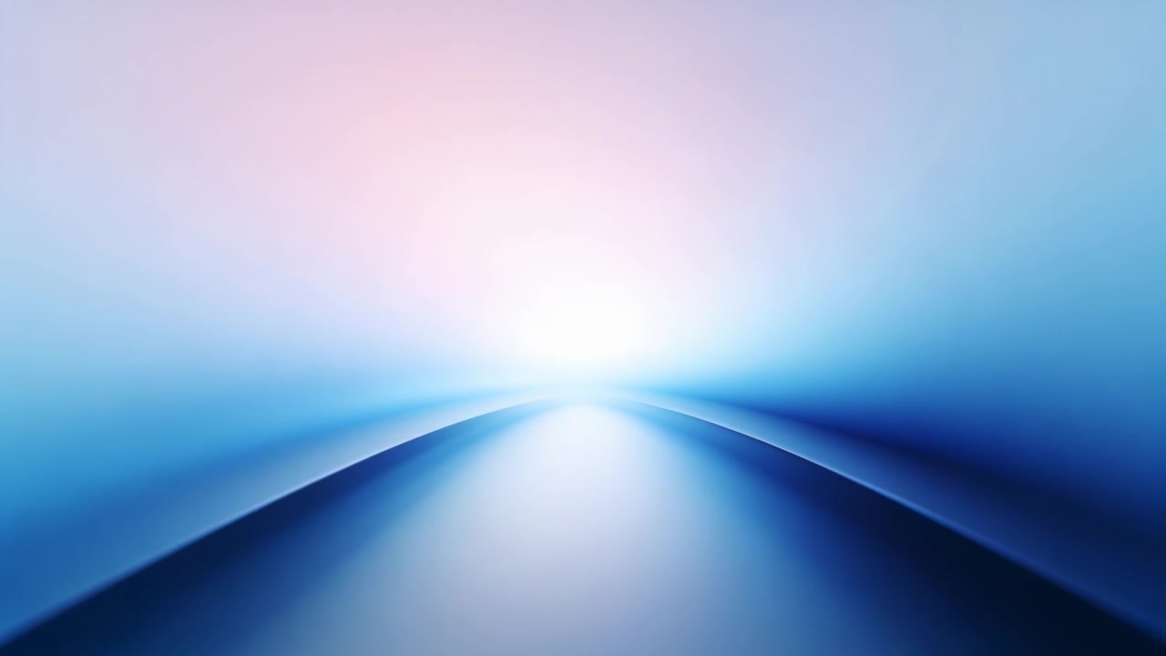 Approaching glossy ramp toward bright horizon light via subtle zoom in CGI scene, surface glowing