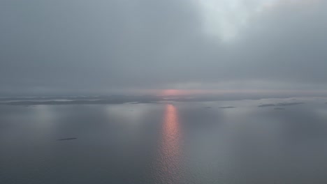 reflection of a sunset in north sea