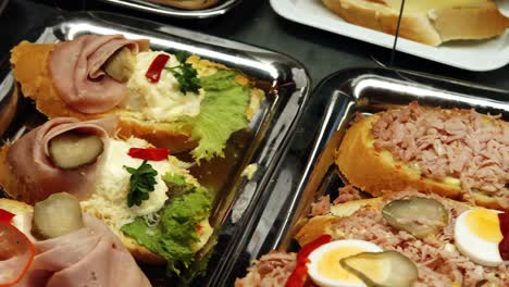 tray of appetizers on a display