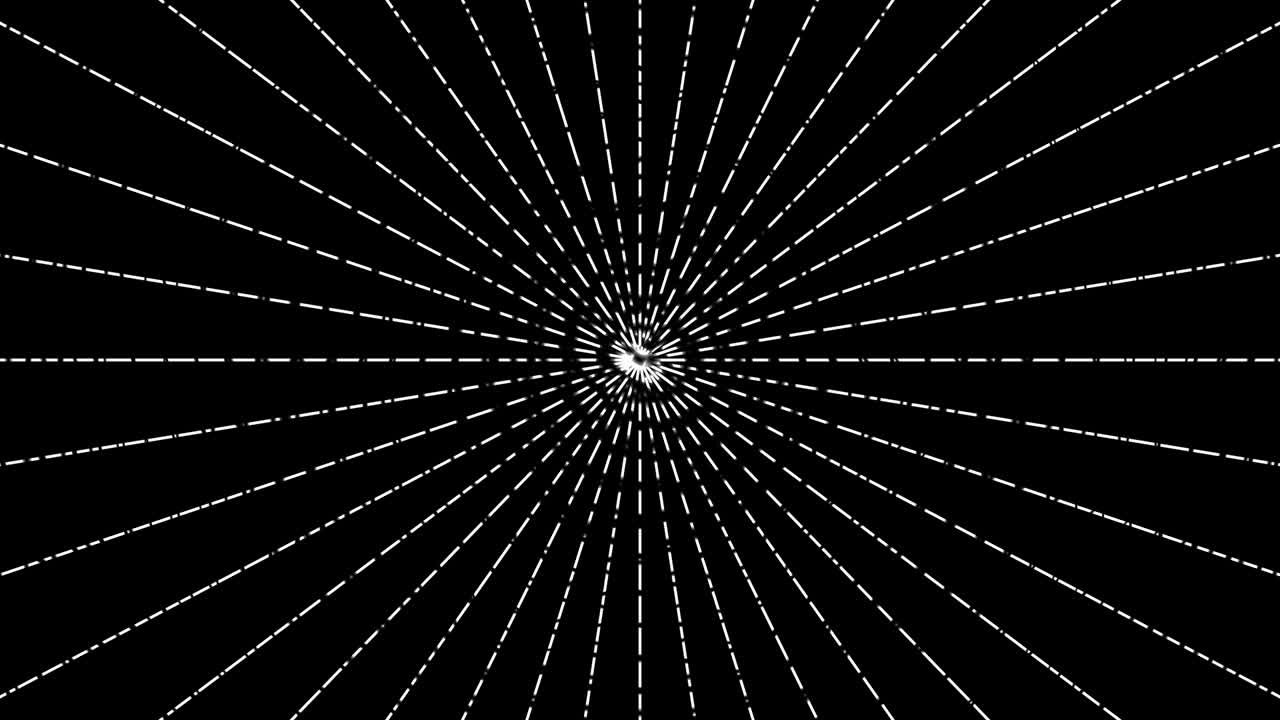 중단된 선의 형태의 광선으로 검은색과 색 공백