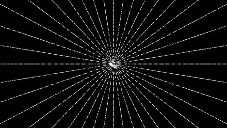 en blanco y negro con rayos en forma de líneas interrumpidas