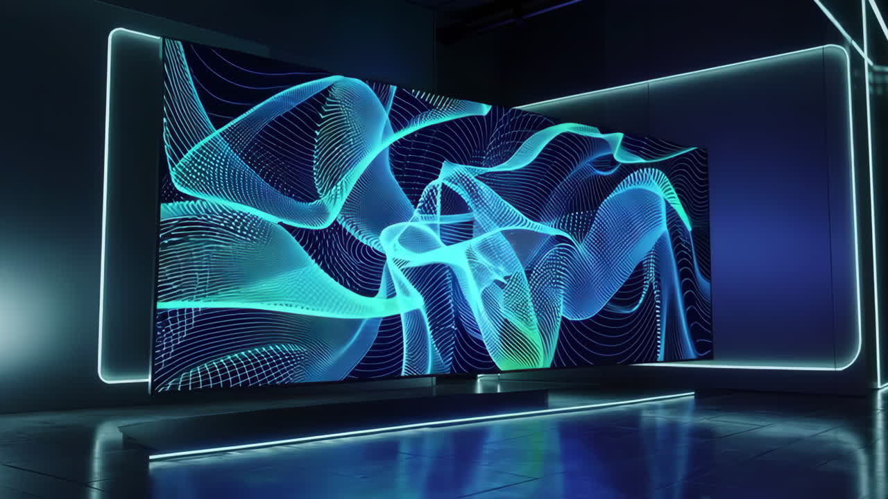 Futuristic TV Display in Modern Interior