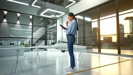 woman celebrating a drone project success