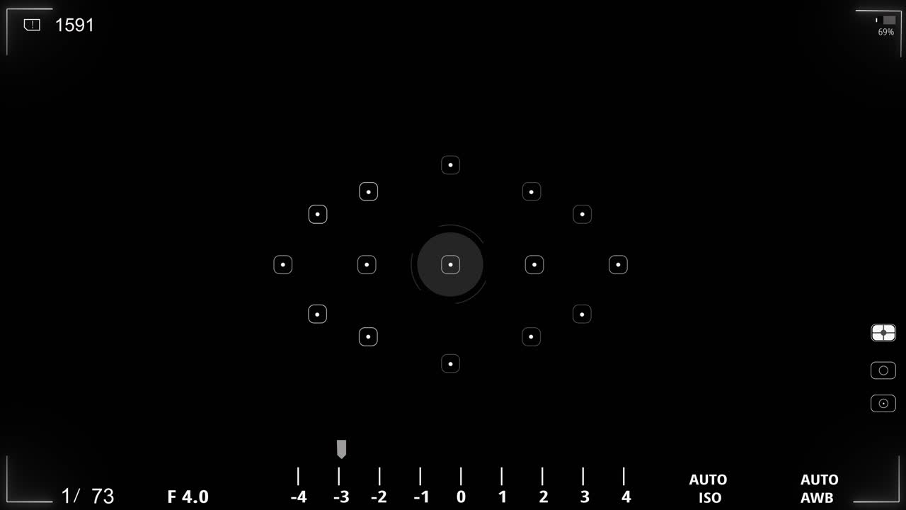 Surveillancestyle camera frame viewfinder screen recorder digital display interface animation