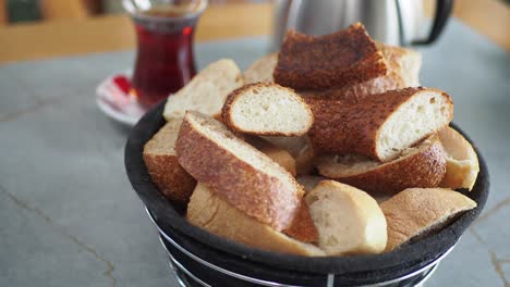 turkish bread with tea