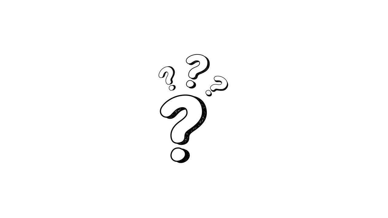 Animated Hand Drawn Question Mark on White Background