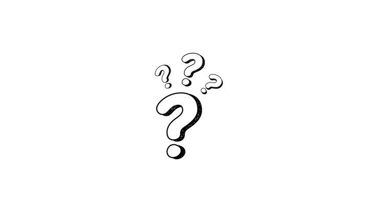 Animated Hand Drawn Question Mark on White Background