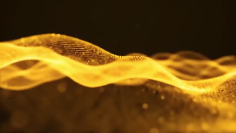 golden waves ripple elegantly against a dark backdrop, creating a tranquil and mesmerizing visual experience. the fluid motion captivates attention, inviting viewers to reflect and relax.