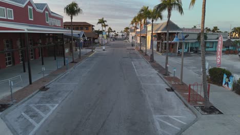 Downtown-Ft-Myers-beach-in-the-morning-drone-view