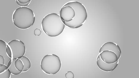 abstractas burbujas de agua realistas caen sobre un fondo de animación de bucle de pantalla verde 4k 3d blanco transparente y limpio.