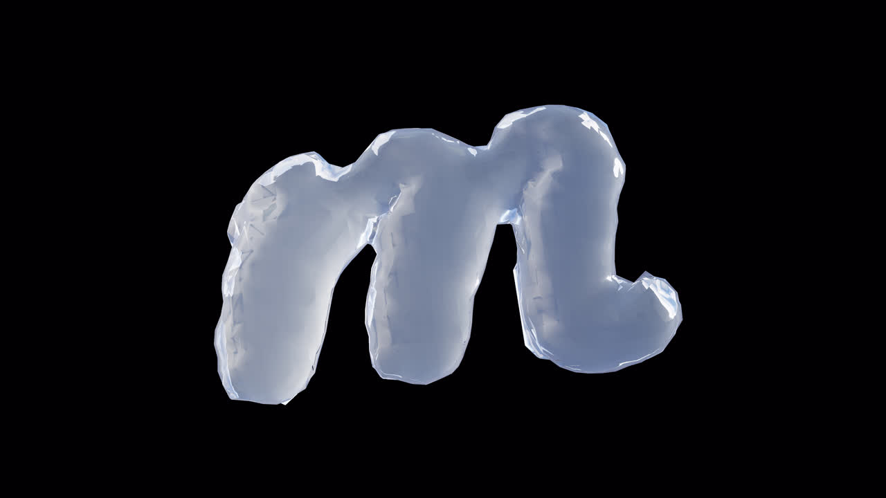 Liquid Letter m on Transparent Background