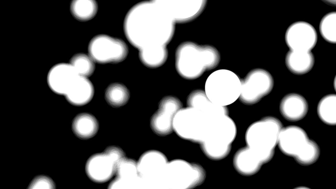 White balls is random moving animation on black background.
