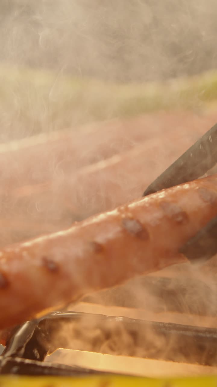 그릴에 있는 소시지