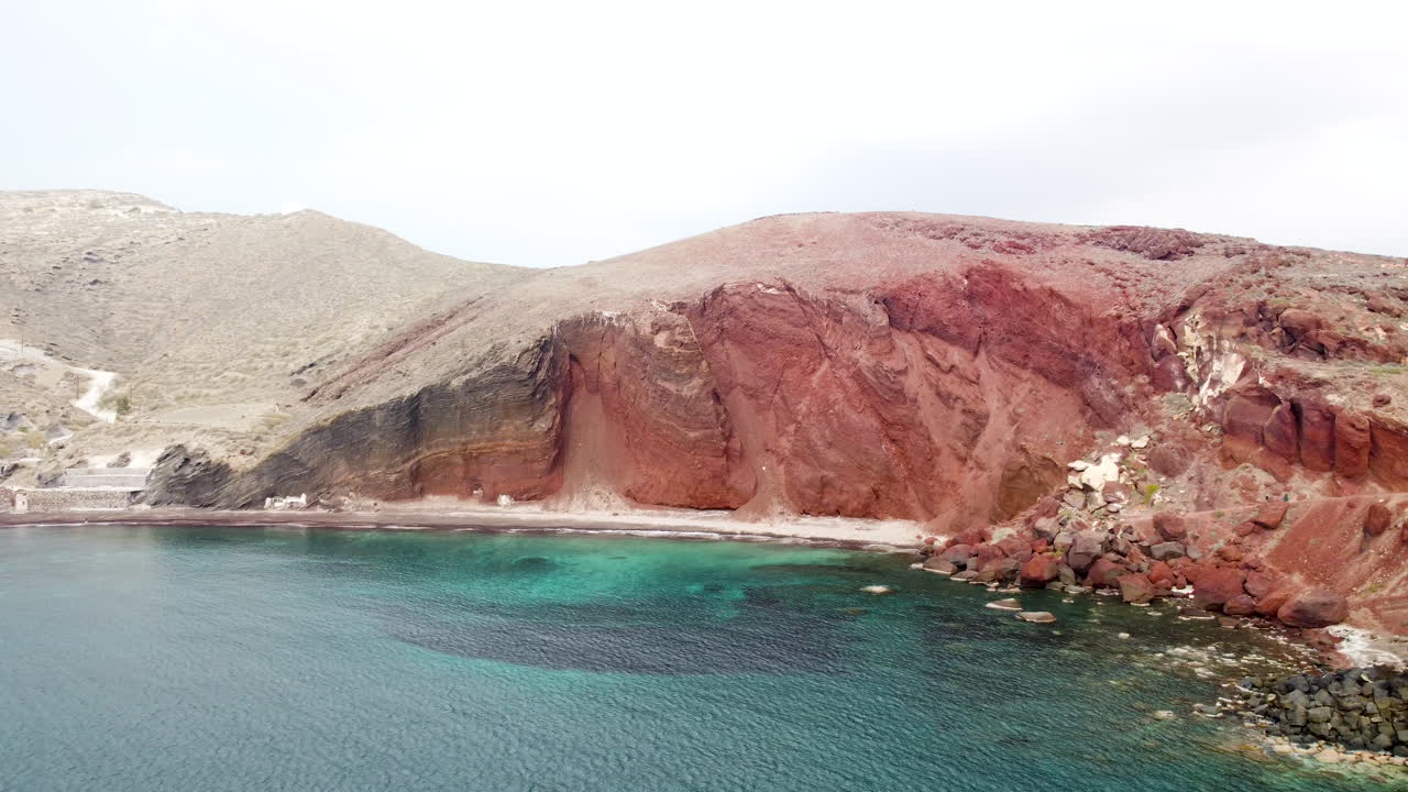 playa formada por volcán, isla de santorini