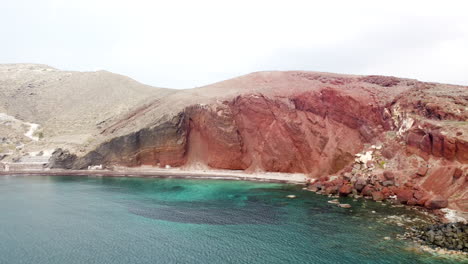 Vulkan-Geformter-Strand,-Insel-Santorini