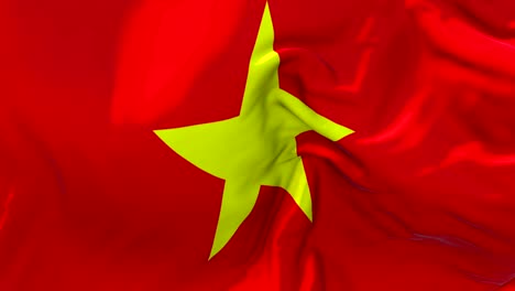 vietnam flag waving in wind slow motion animation . 4k realistic fabric texture flag smooth blowing on a windy day continuous seamless loop background.