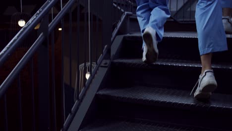 medical team running in the stairs